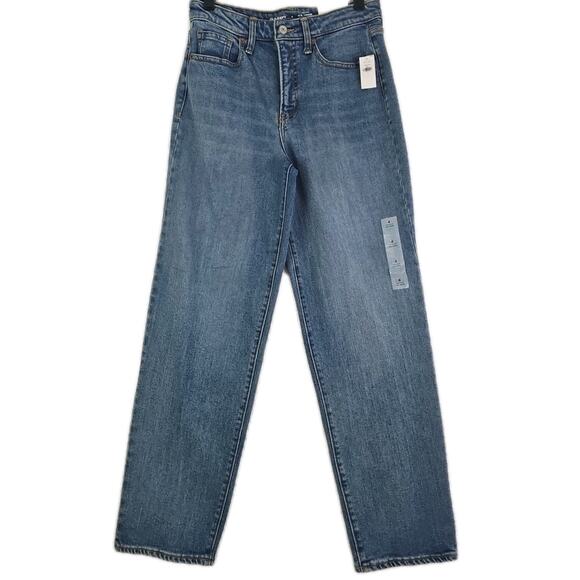 Old Navy ~Woman Size 4~ Blue Denim High Rise O. G. Loose Jeans NWT. - Picture 1 of 16